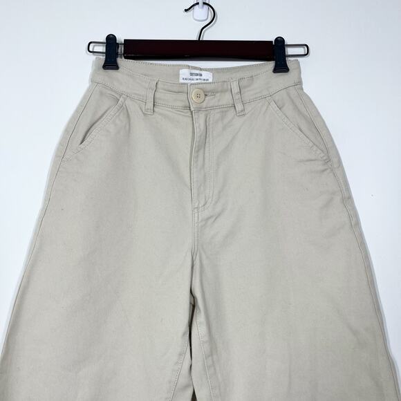 Cotton-On Straight Leg High Rise Chino Pants Sz 4 Tan 4 Pockets Preppy School‎ - Picture 3 of 11